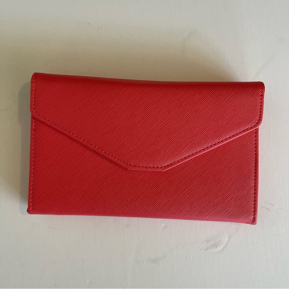 Zoppen Women's RFID Blocking Trifold Travel Wallet in Coral